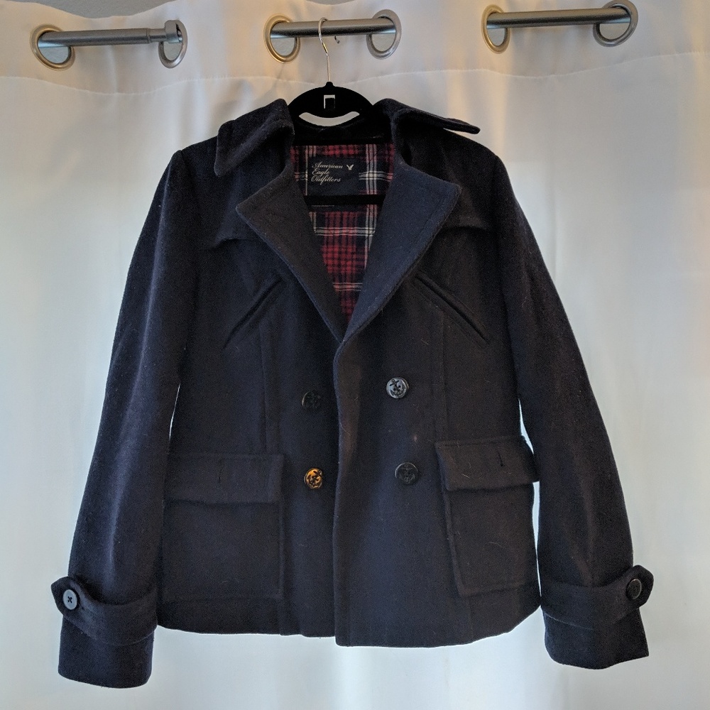 Navy American Eagle peacoat